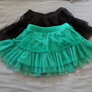 Two Skirts Green and Black